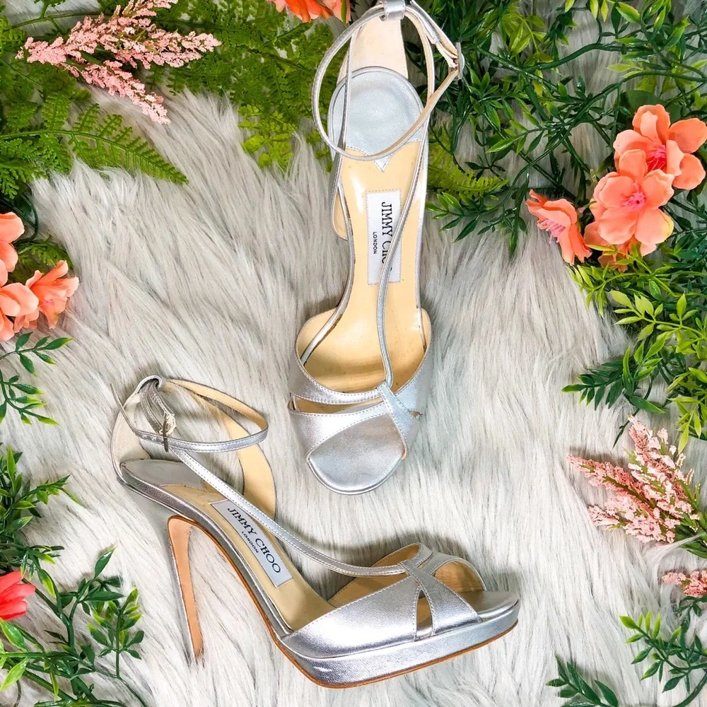 🔥🔥Jimmy Choo -SILVER Wedding/Date night heels💋